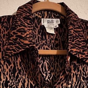 Frilli animal print brown graduated brown and cream blouse with stripes Preowned